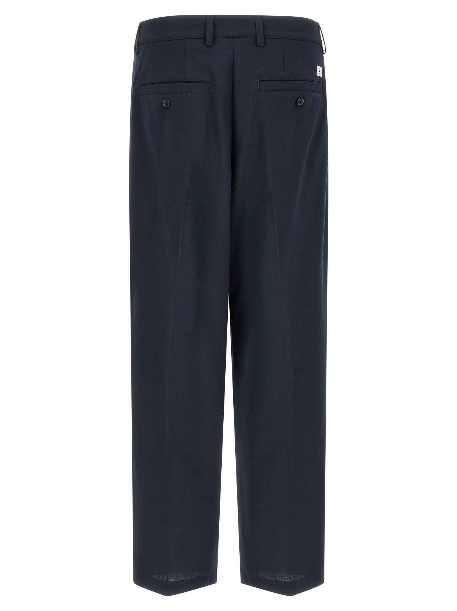 Blue Polyester Chino Pants