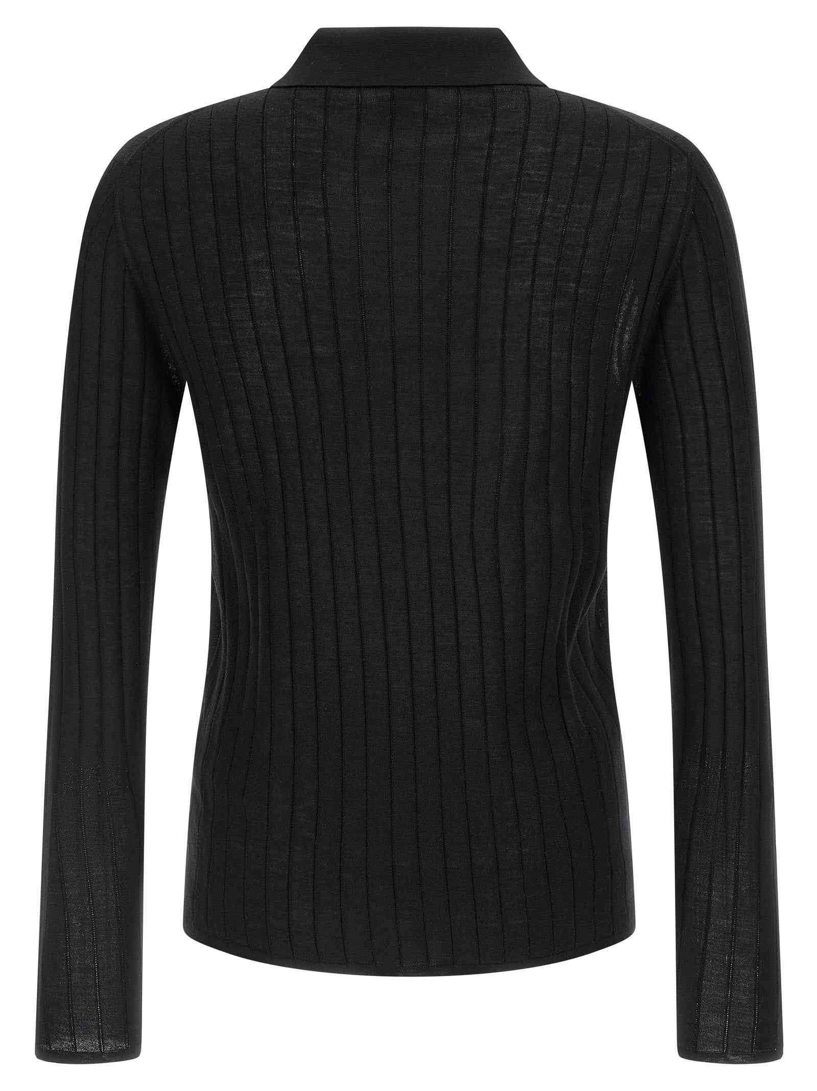 Black Wool Polo Shirt