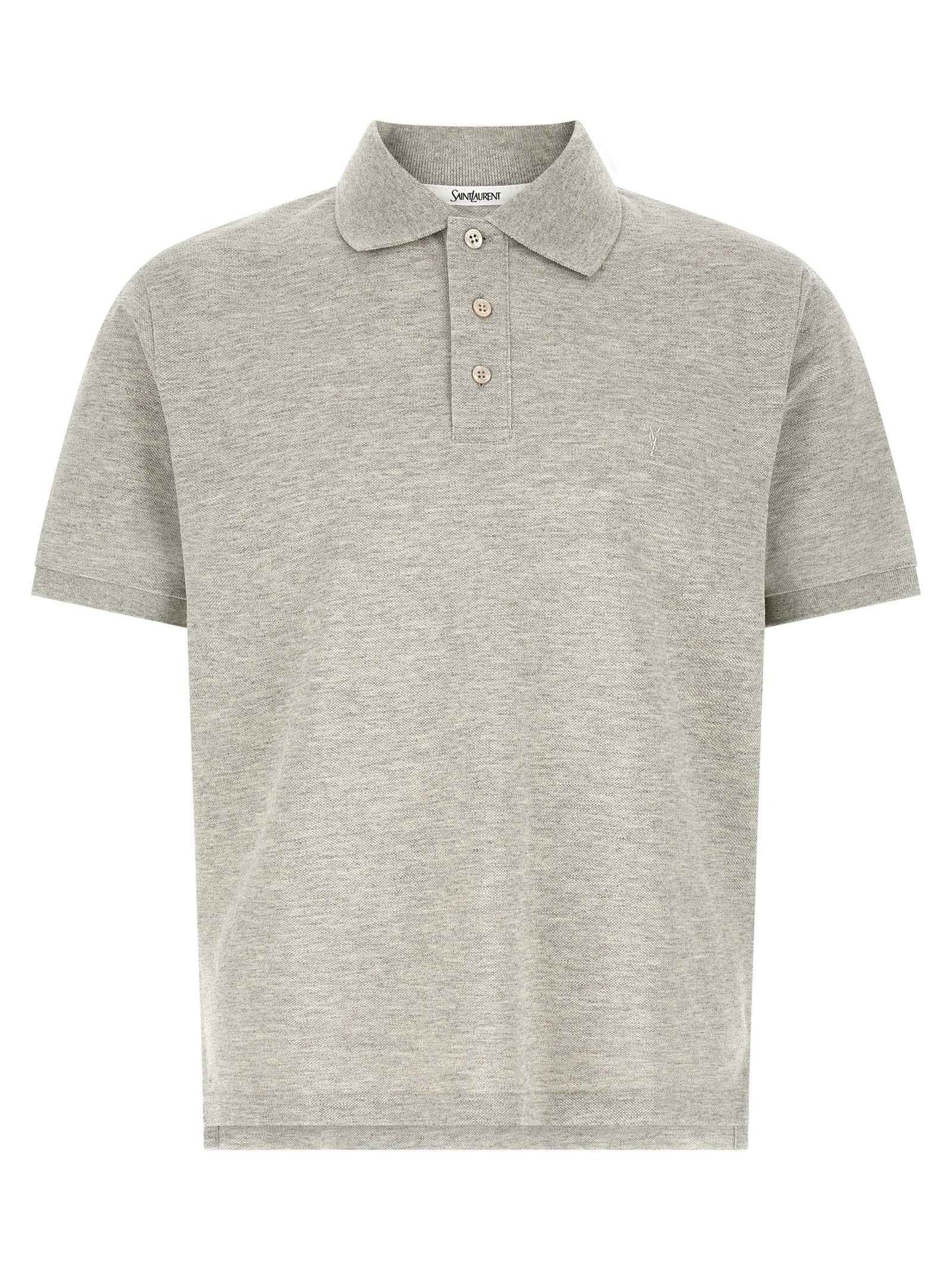 Gray Cotton Polo Shirt