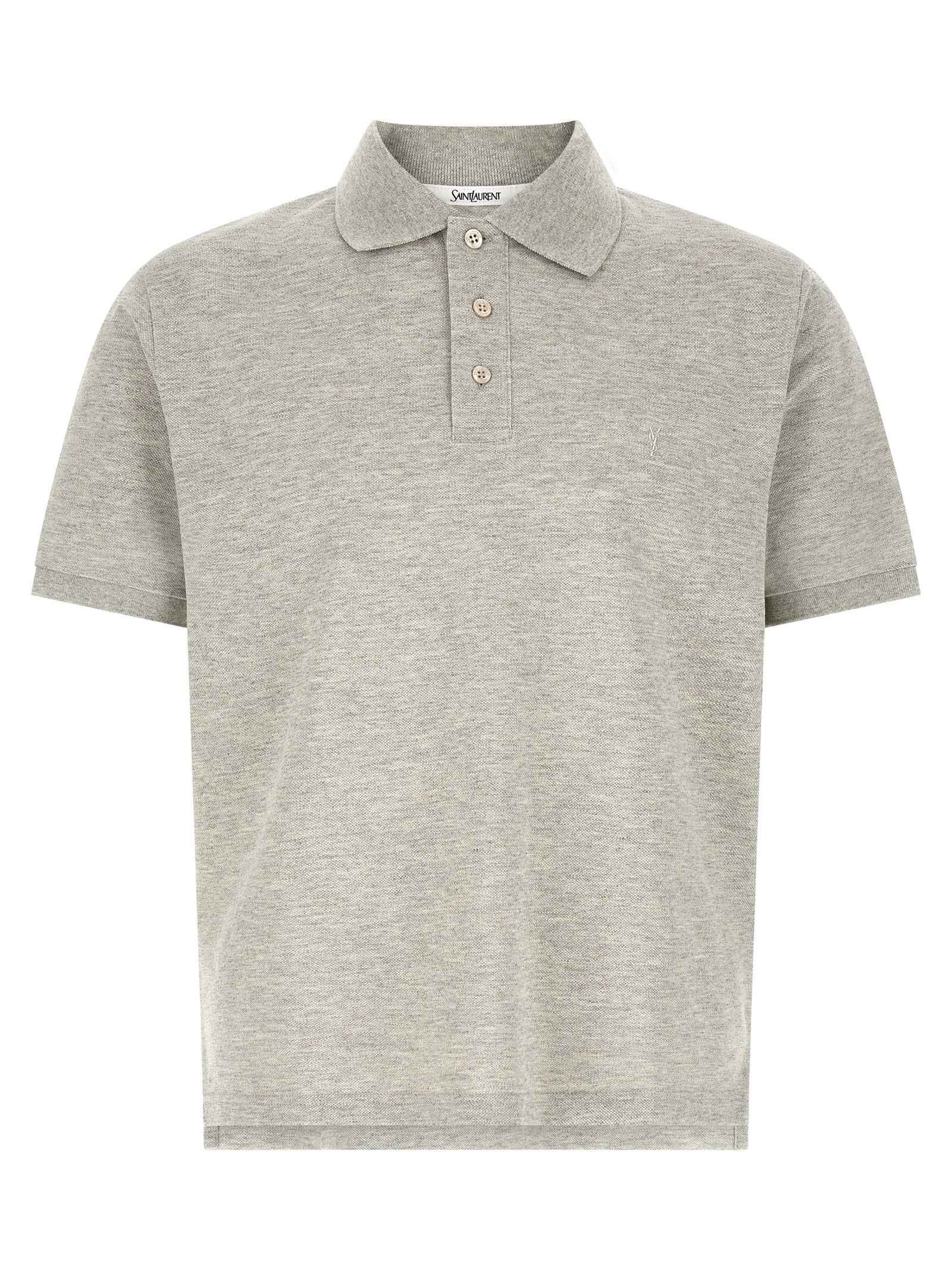 Gray Cotton Polo Shirt