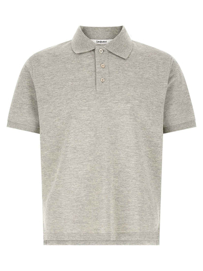 Gray Cotton Polo Shirt