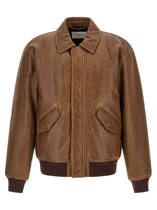 Brown Lamb Leather Leather Jacket