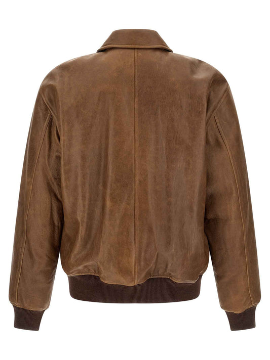 Brown Lamb Leather Leather Jacket