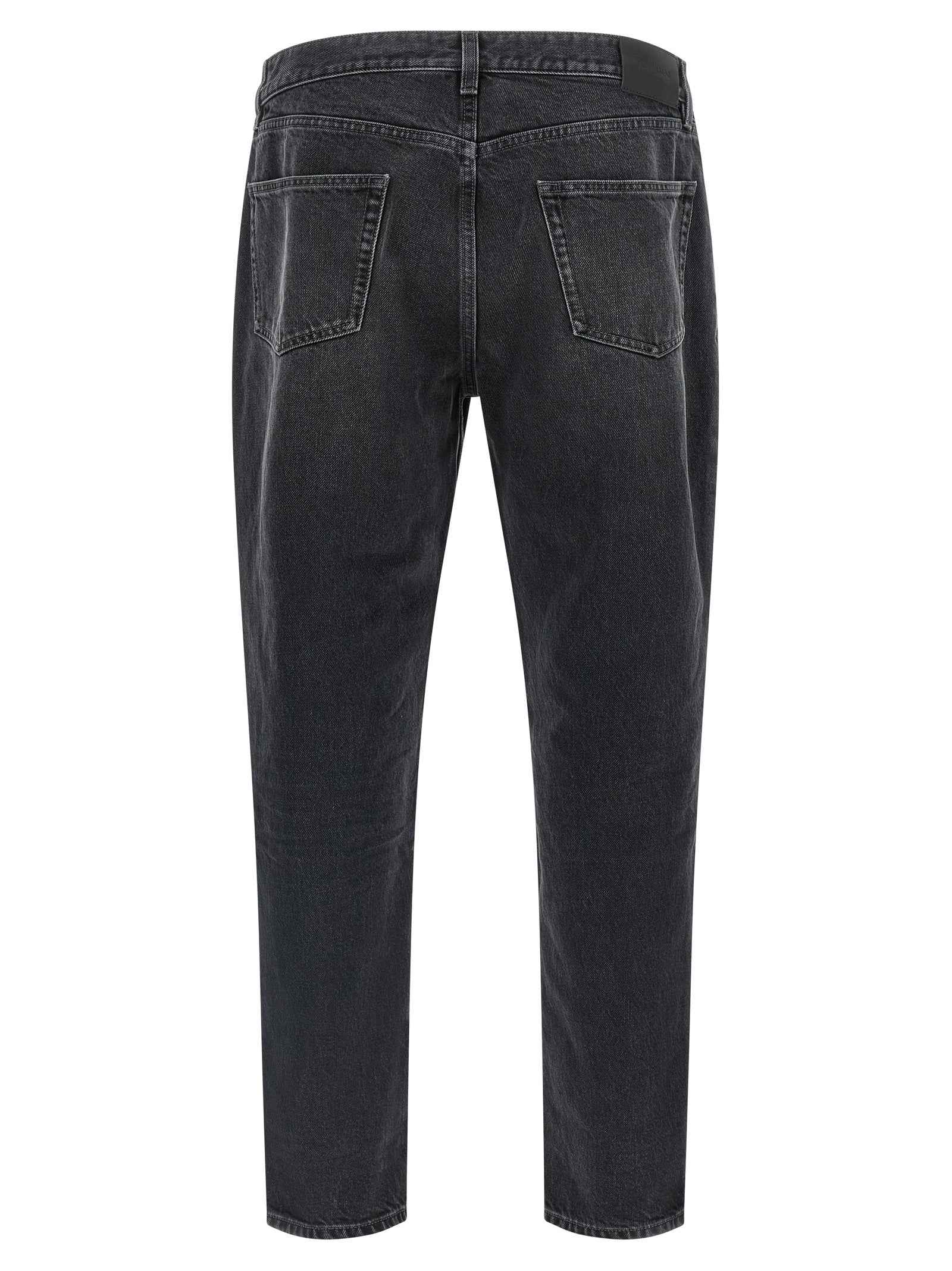 Black Cotton Straight-Leg Jeans