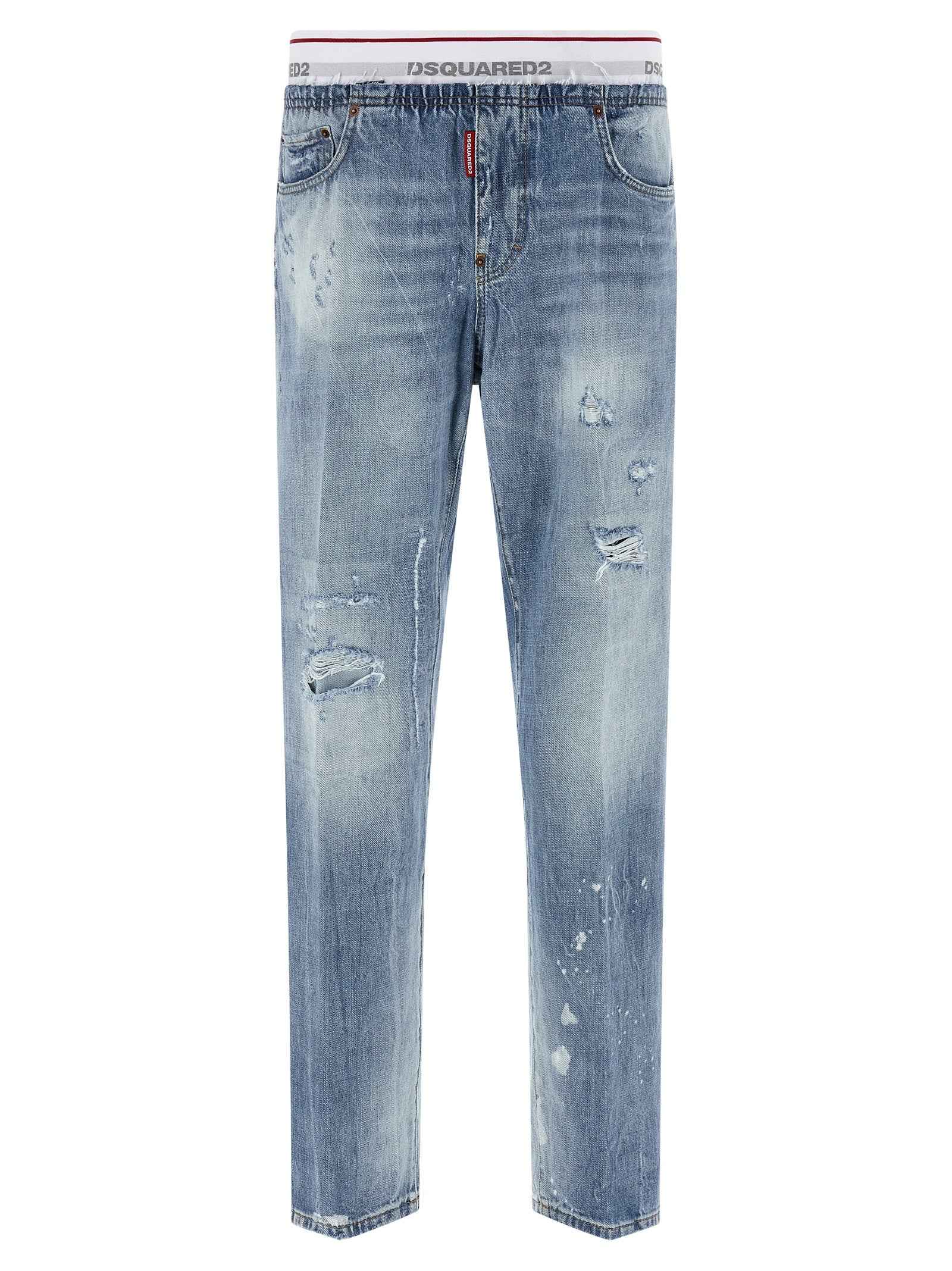Blue Cotton Relaxed Fit Jeans