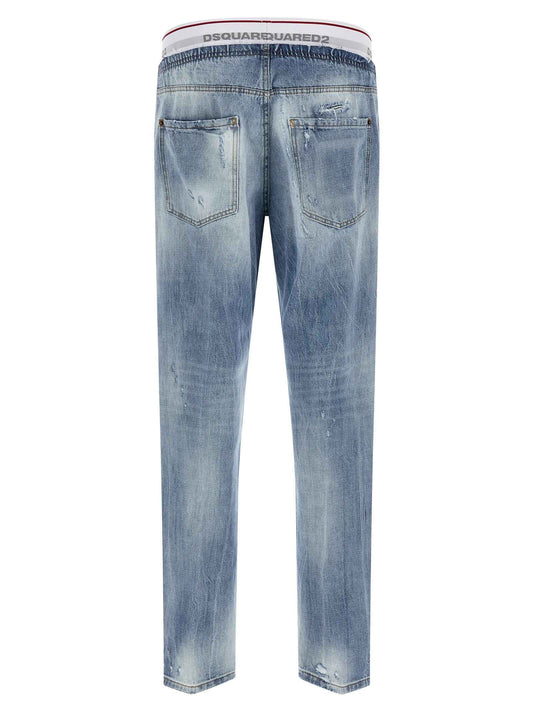 Blue Cotton Relaxed Fit Jeans