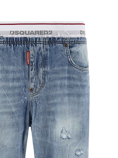 Blue Cotton Relaxed Fit Jeans