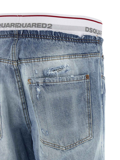 Blue Cotton Relaxed Fit Jeans