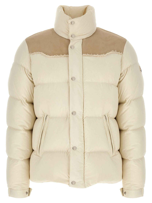 Beige Polyamide Full-Length Jacket