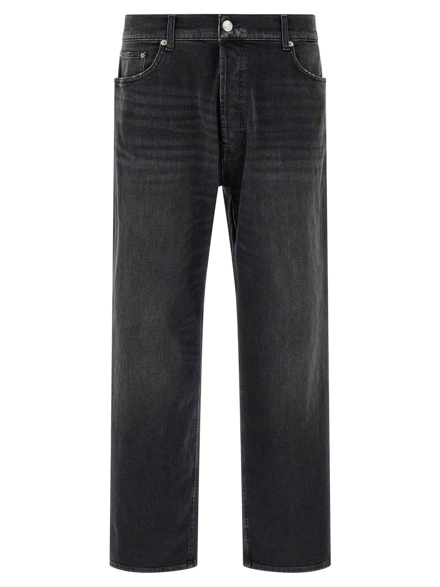 Black Cotton Cropped Jeans
