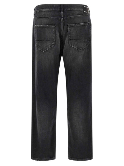 Black Cotton Cropped Jeans