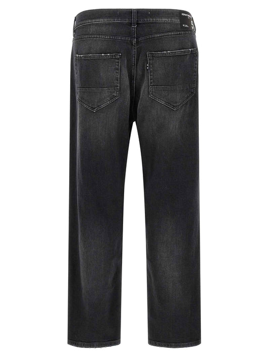 Black Cotton Cropped Jeans