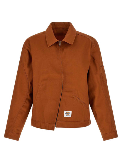 Brown Polyester Shell Jacket