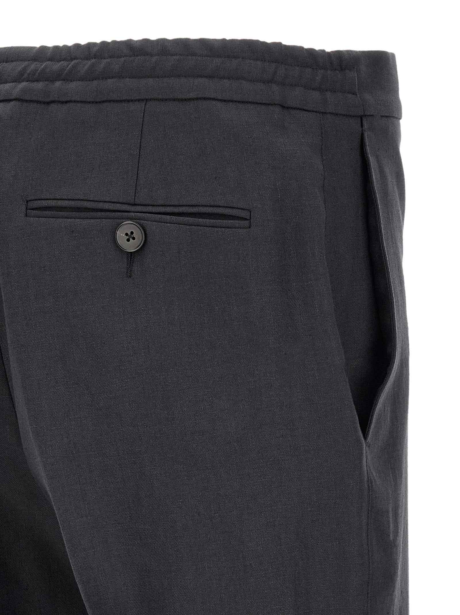 Blue Linen Dress Pants