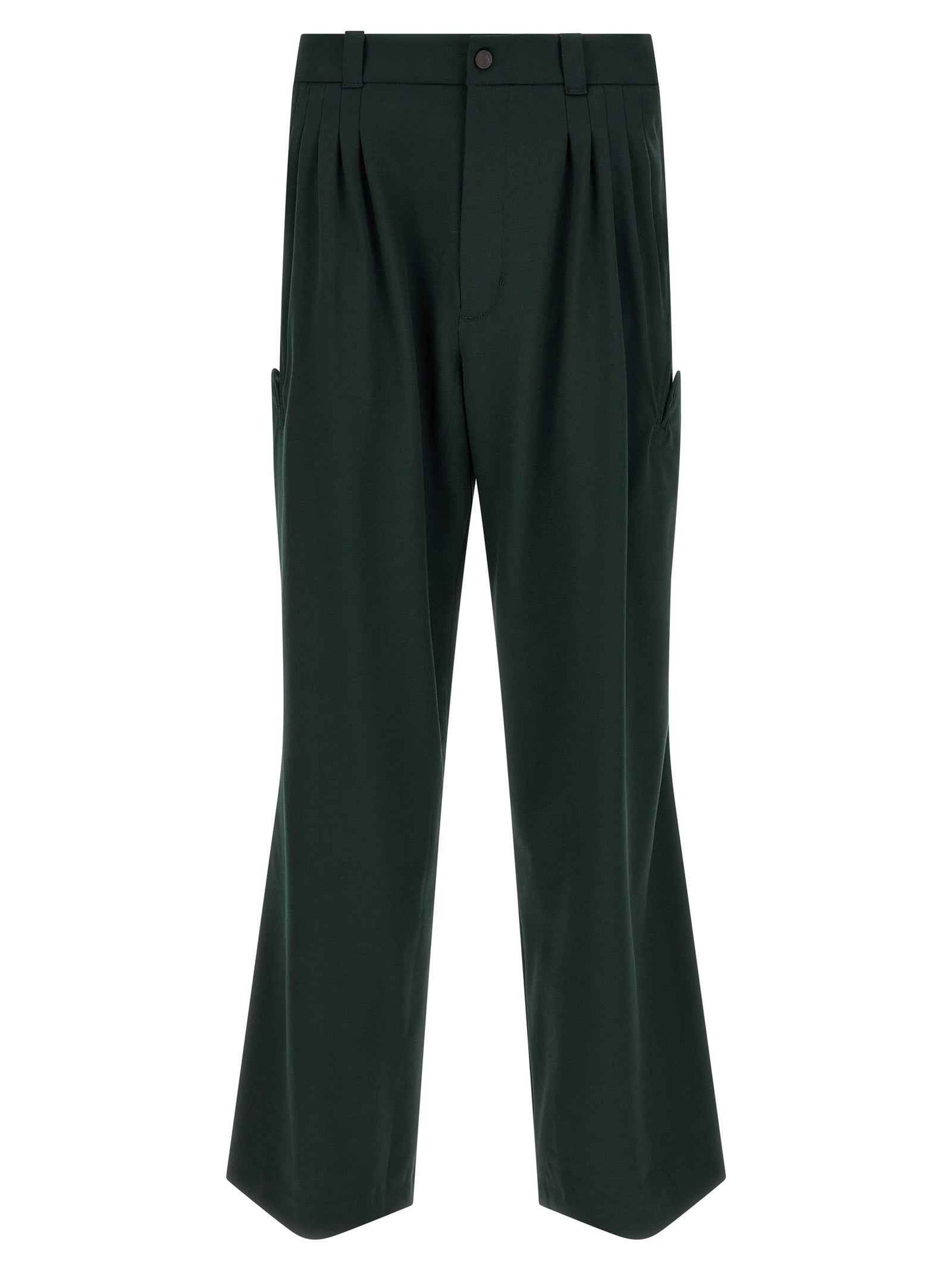 Bicolor Virgin Wool Casual Pants