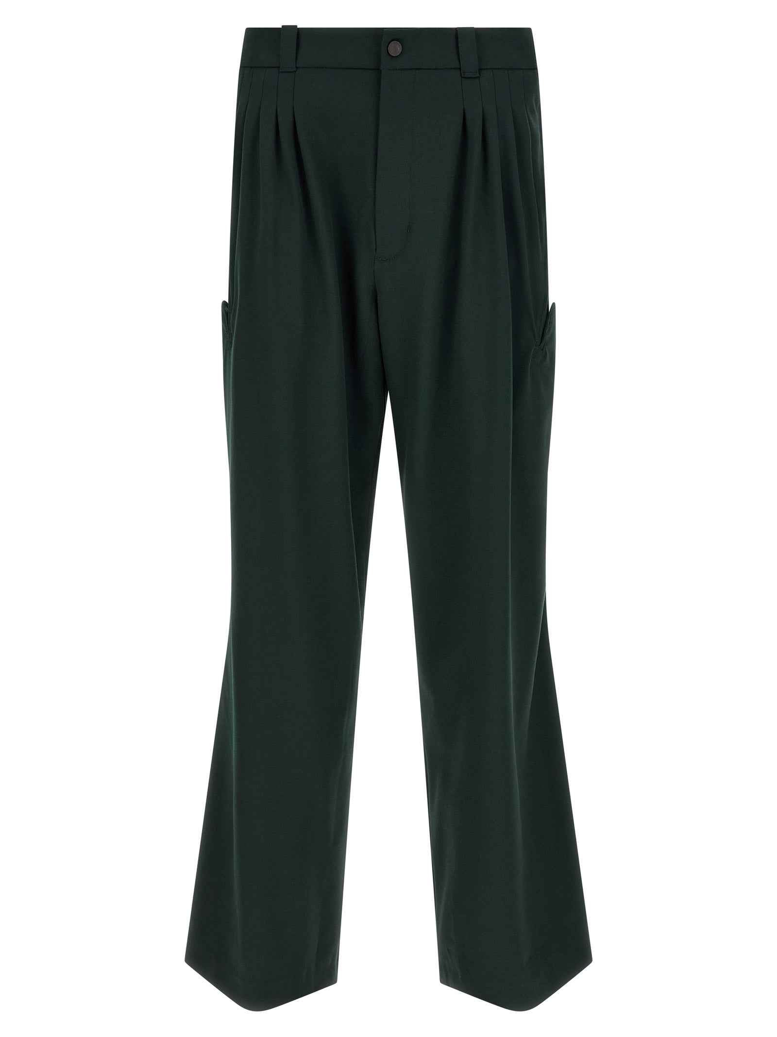 Bicolor Virgin Wool Casual Pants
