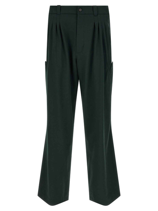 Bicolor Virgin Wool Casual Pants