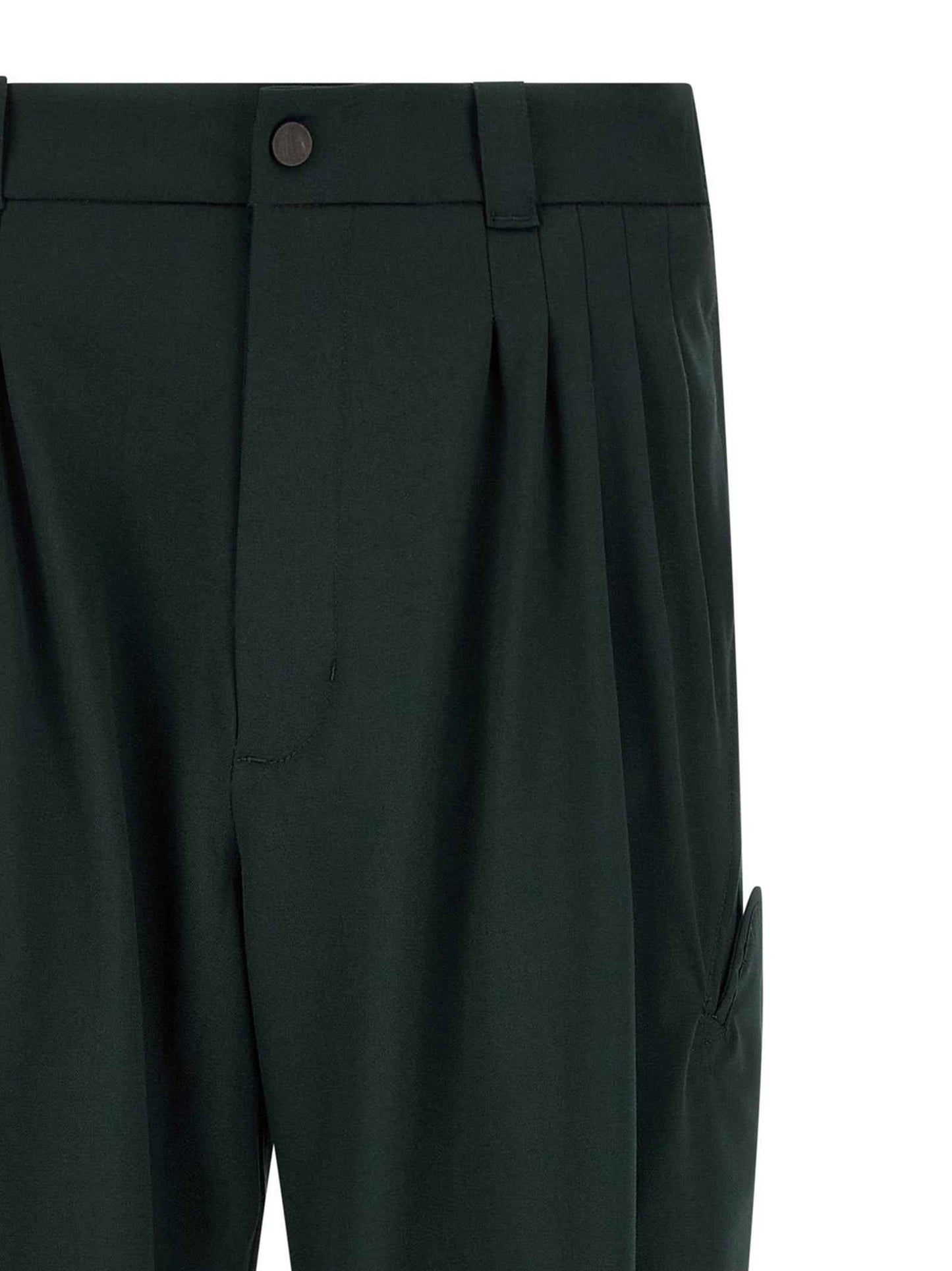 Bicolor Virgin Wool Casual Pants