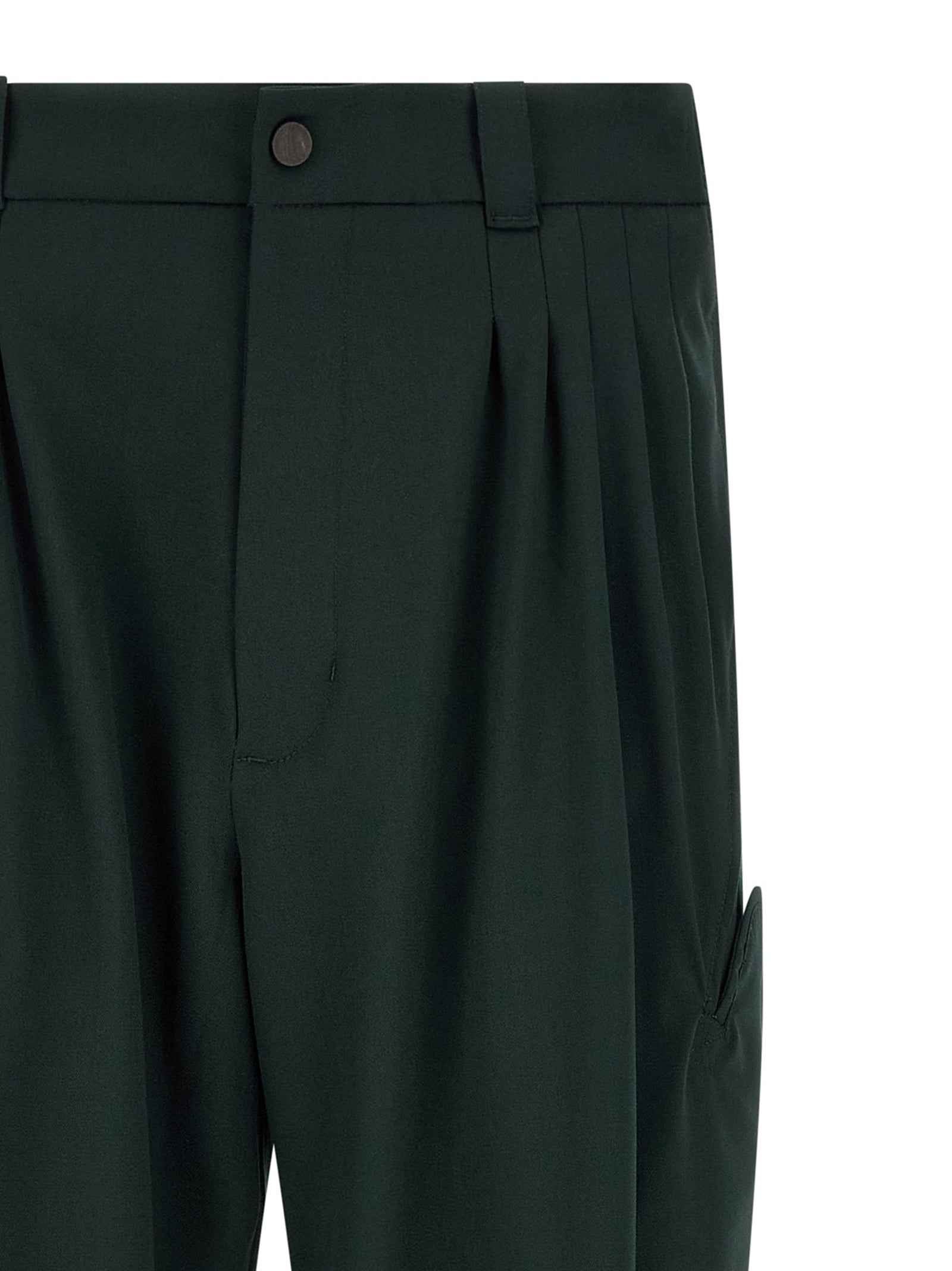 Bicolor Virgin Wool Casual Pants
