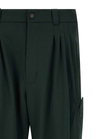 Bicolor Virgin Wool Casual Pants