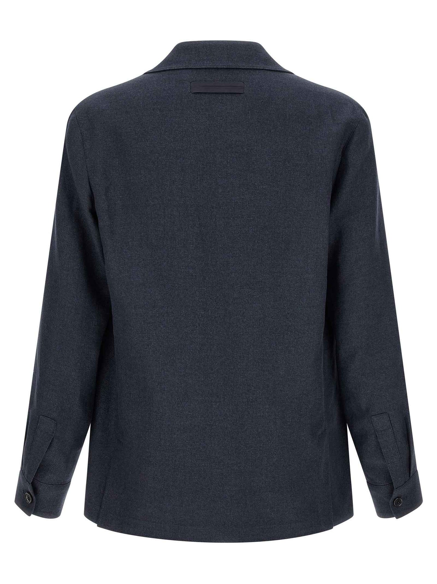Blue Linen Full-Length Jacket