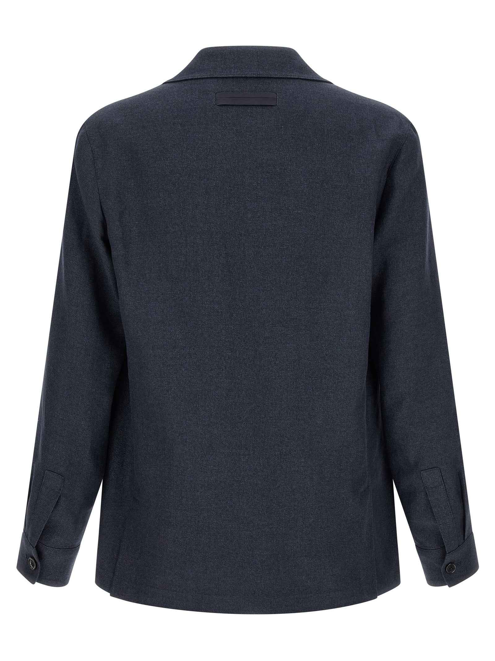 Blue Linen Full-Length Jacket