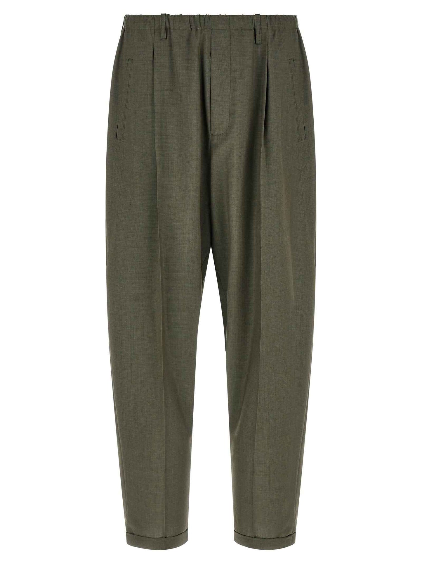 Bicolor Virgin Wool Casual Pants