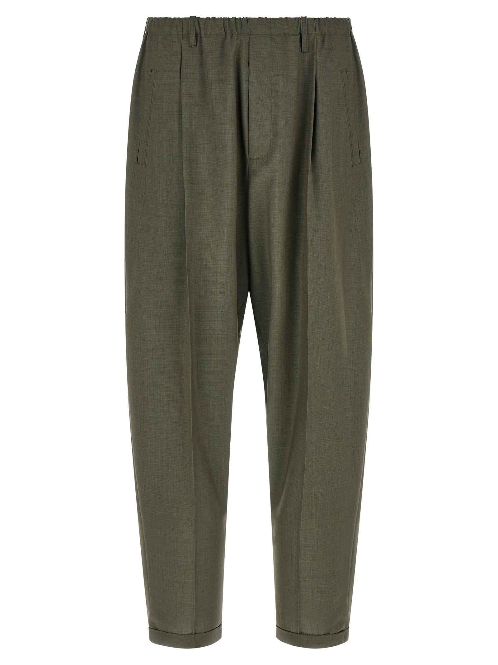 Bicolor Virgin Wool Casual Pants