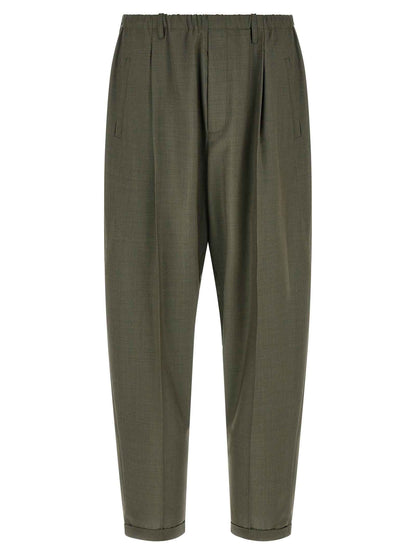 Bicolor Virgin Wool Casual Pants
