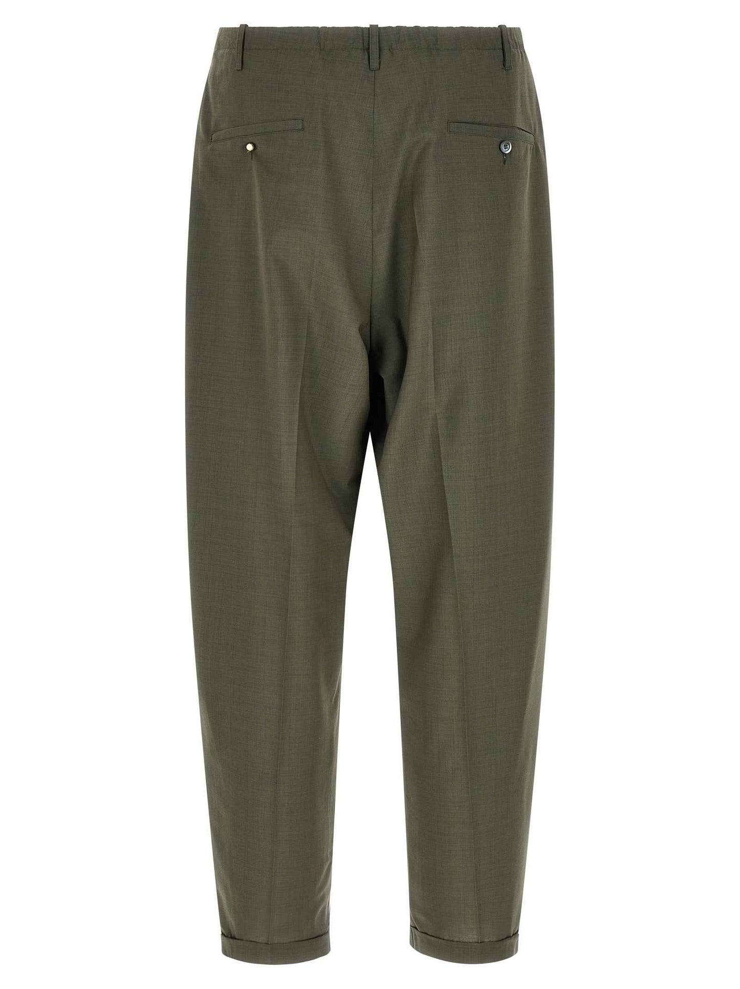 Bicolor Virgin Wool Casual Pants