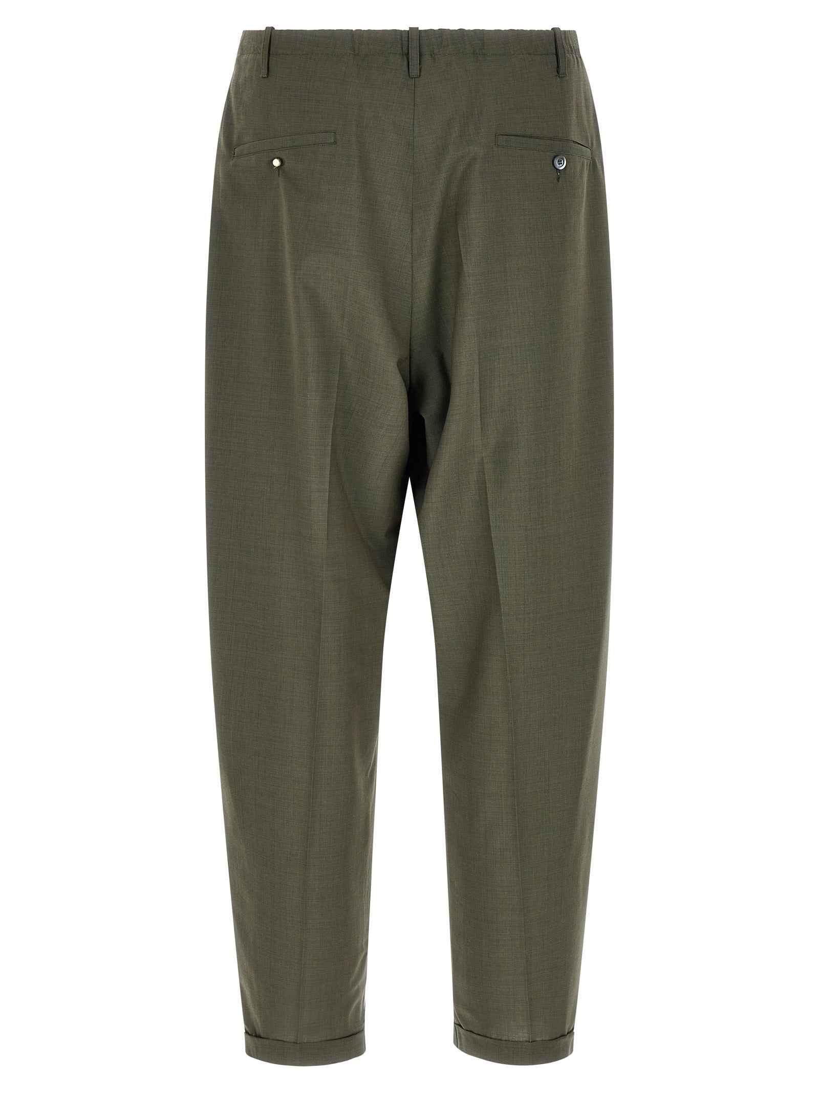 Bicolor Virgin Wool Casual Pants