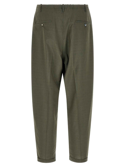 Bicolor Virgin Wool Casual Pants