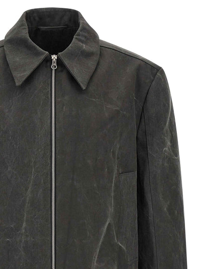 Gray Cotton Full-Length Jacket