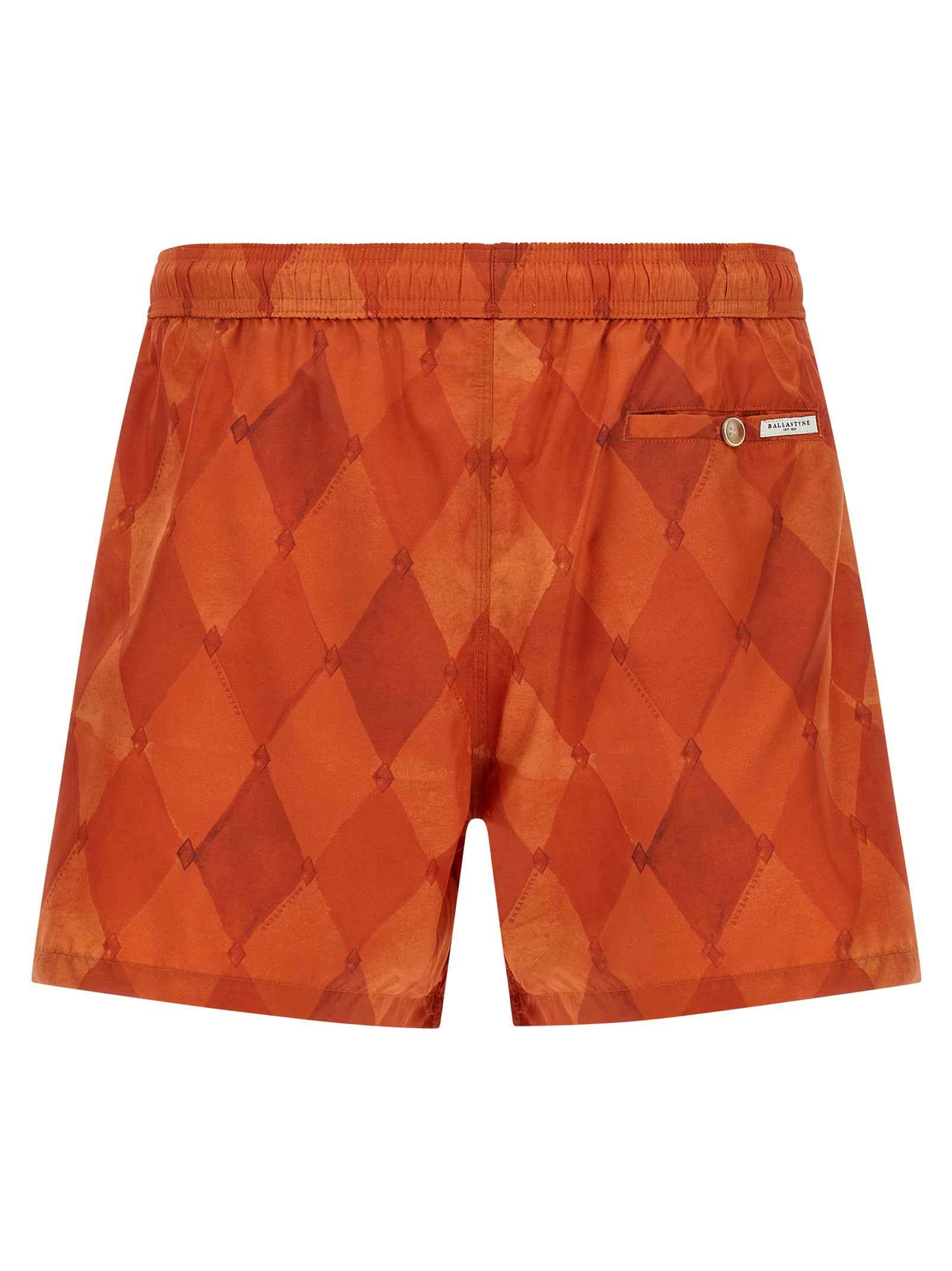 Orange Polyester Swim Shorts