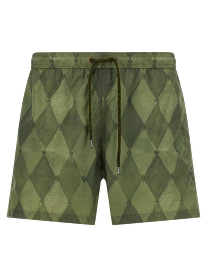 Bicolor Polyester Swim Shorts