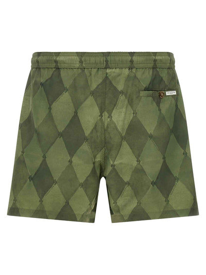 Bicolor Polyester Swim Shorts