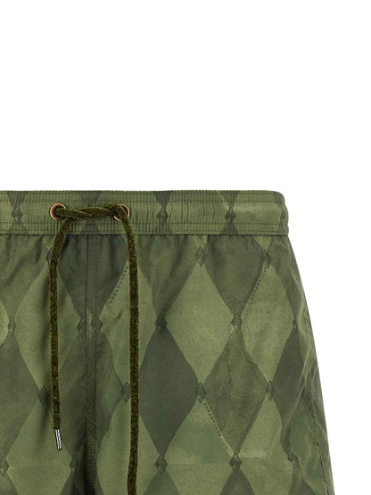 Bicolor Polyester Swim Shorts