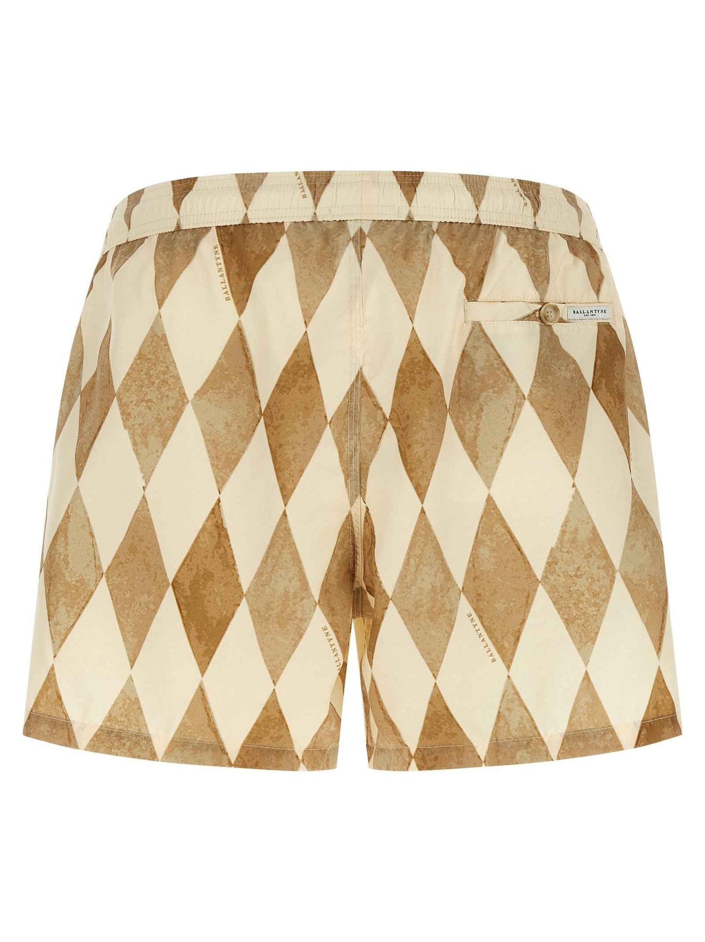 Beige Polyester Swim Shorts