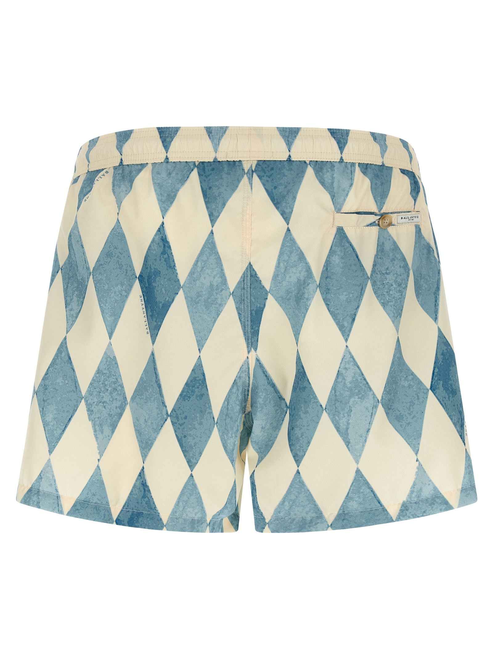 Blue Polyester Swim Shorts