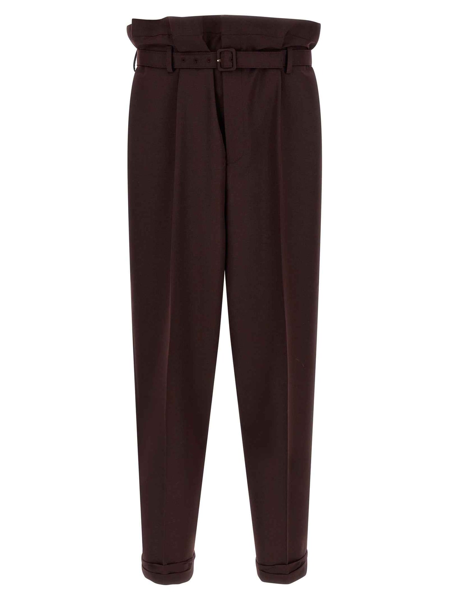 Purple Wool Casual Pants