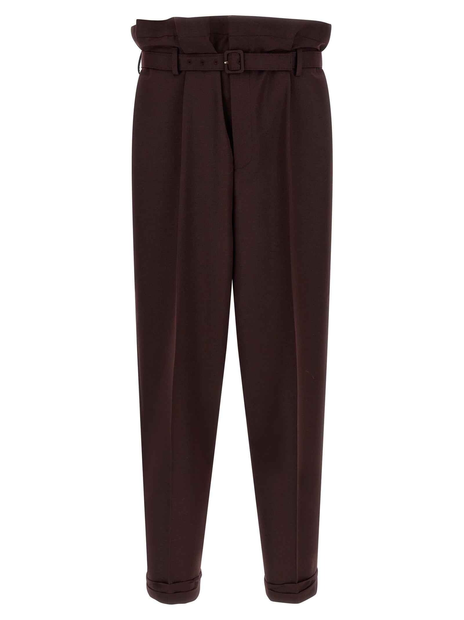 Purple Wool Casual Pants