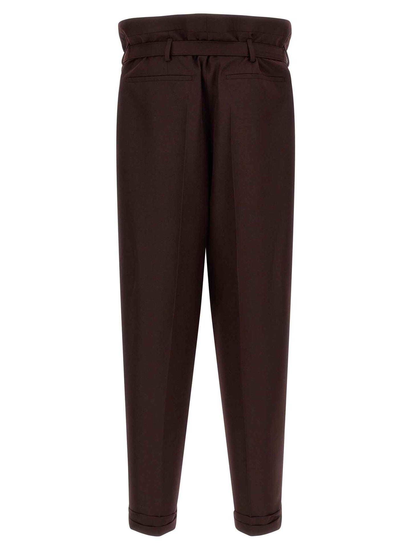 Purple Wool Casual Pants