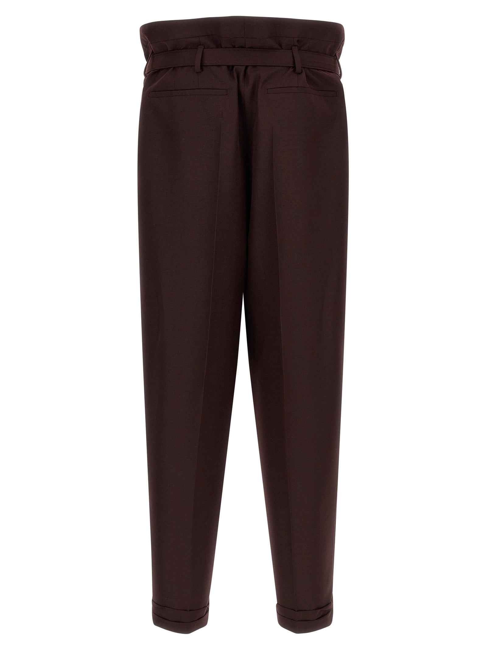 Purple Wool Casual Pants