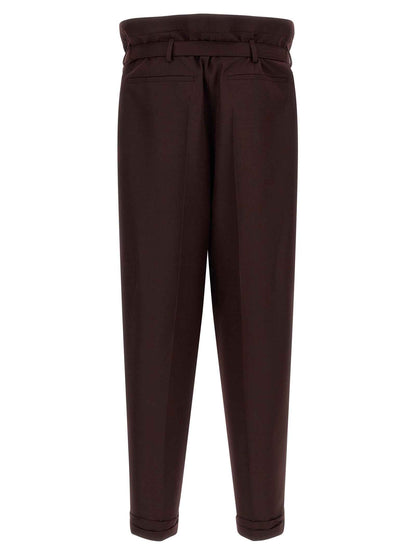Purple Wool Casual Pants