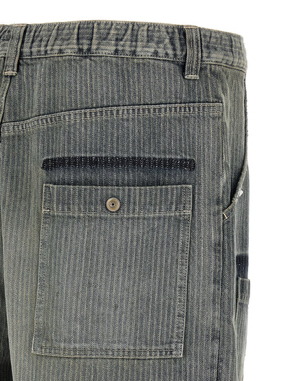 Blue Cotton Tapered Jeans