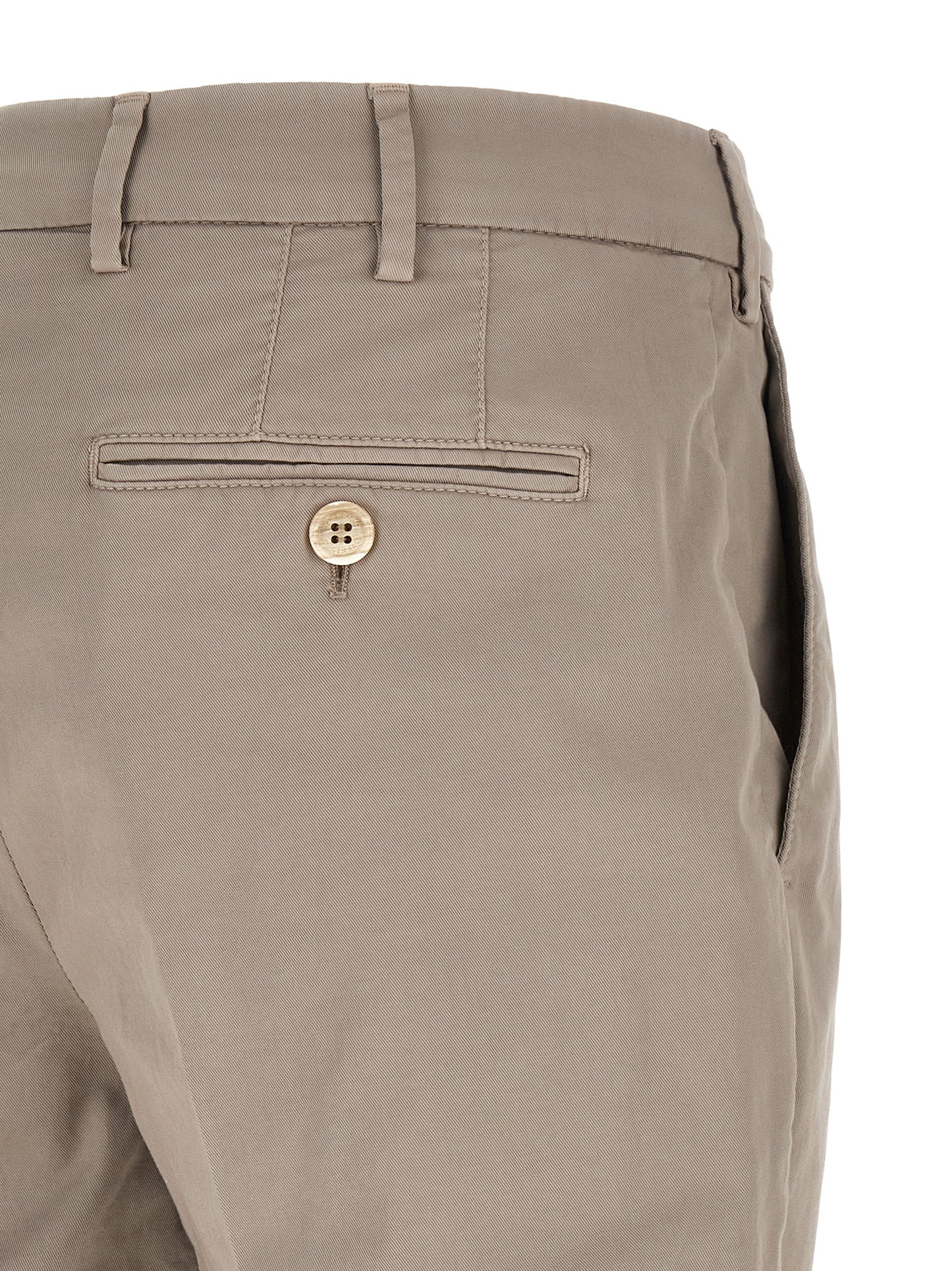 Beige Cotton Casual Pants