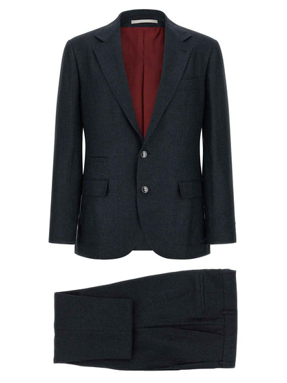 Blue Silk Two-Piece Suit