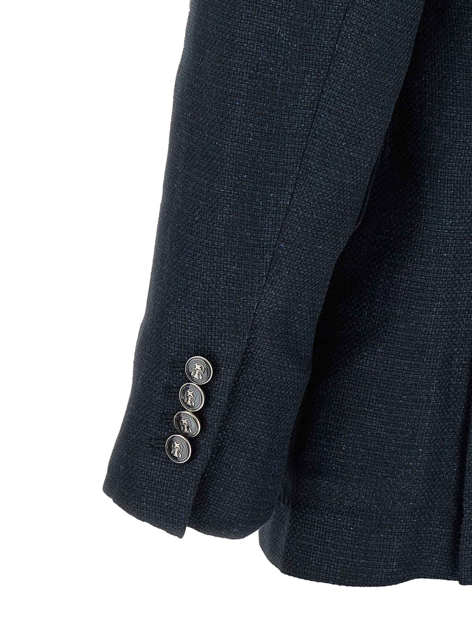 Blue Silk Two-Piece Suit