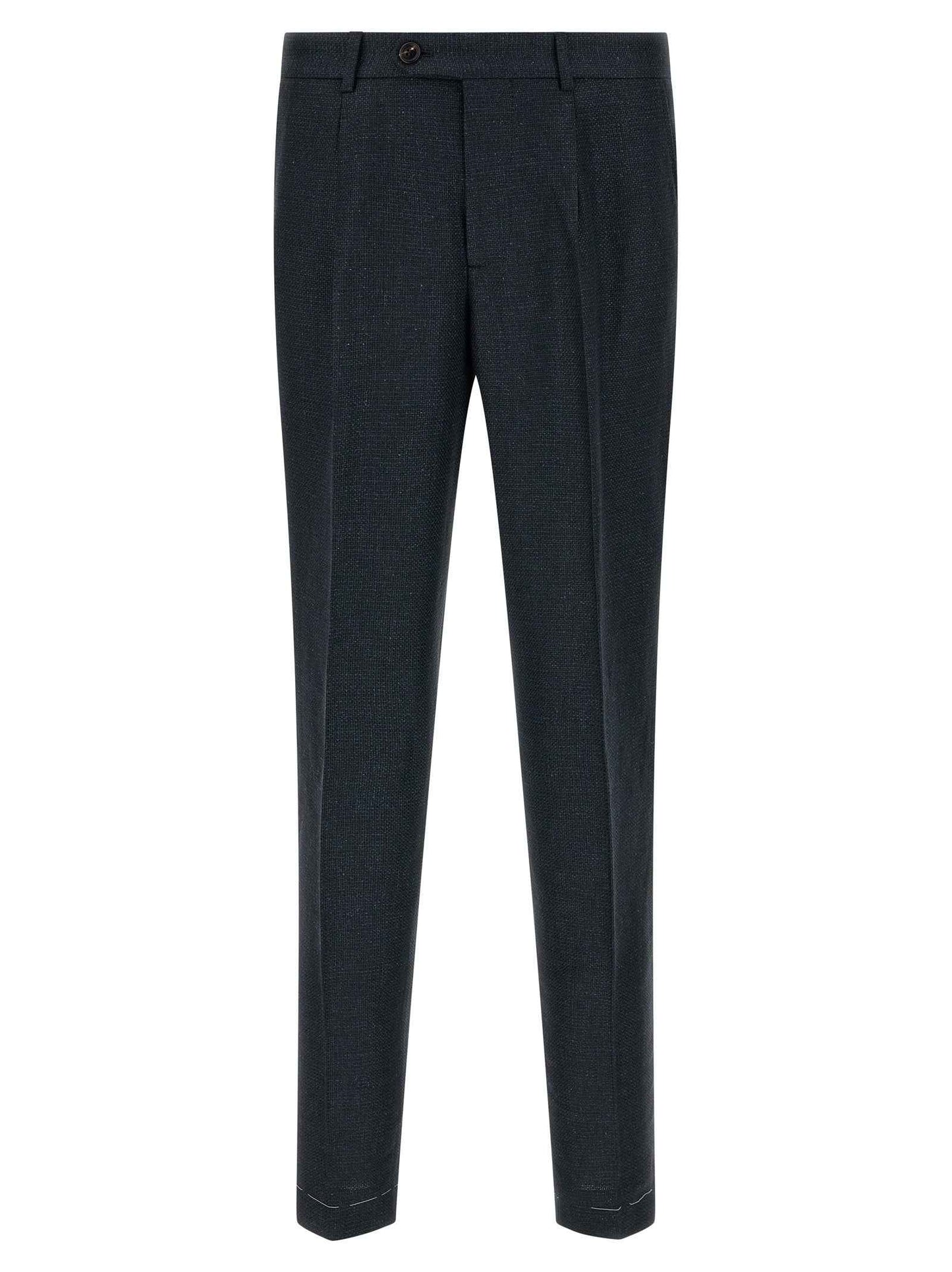 Blue Silk Two-Piece Suit