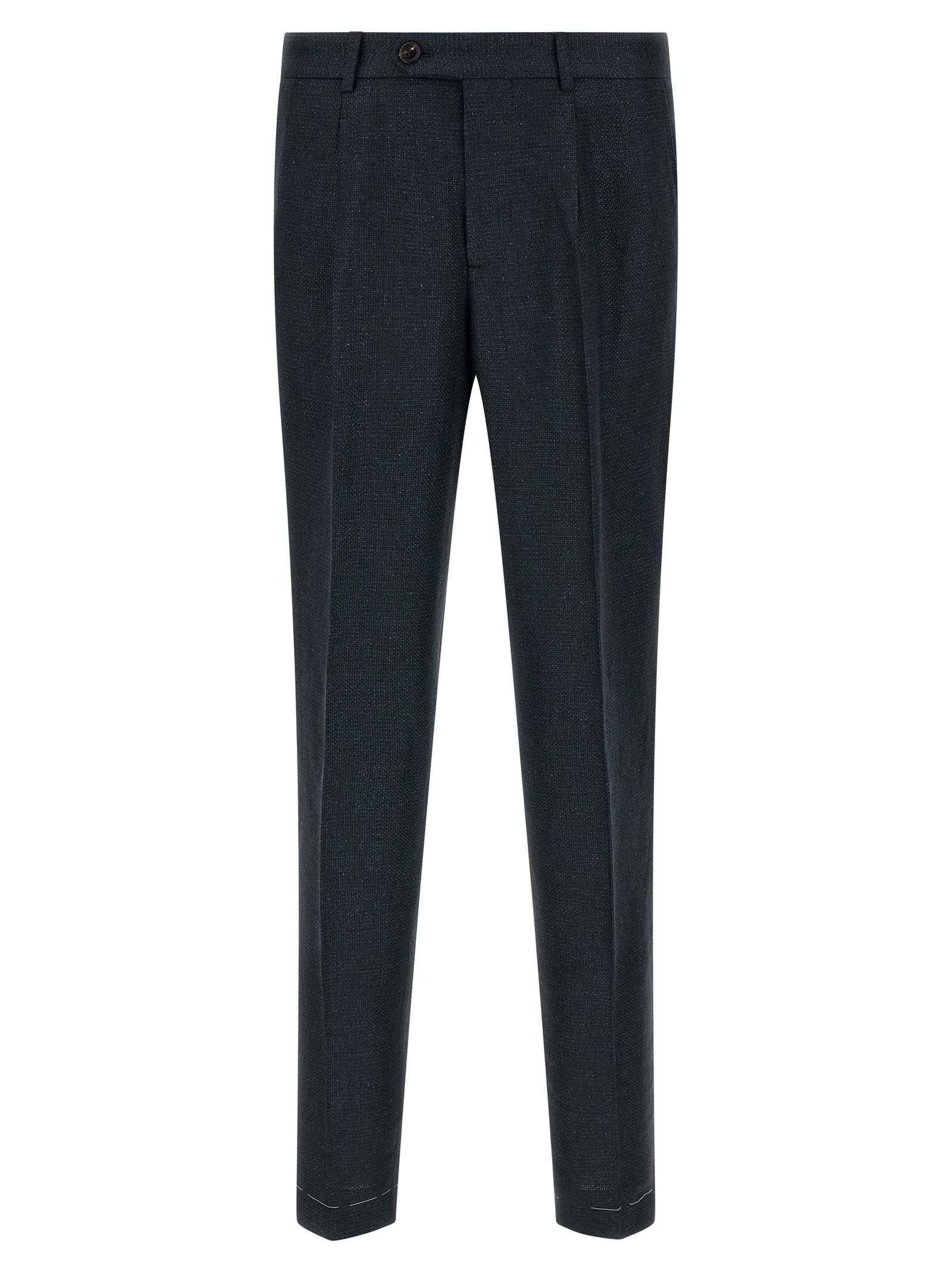 Blue Silk Two-Piece Suit